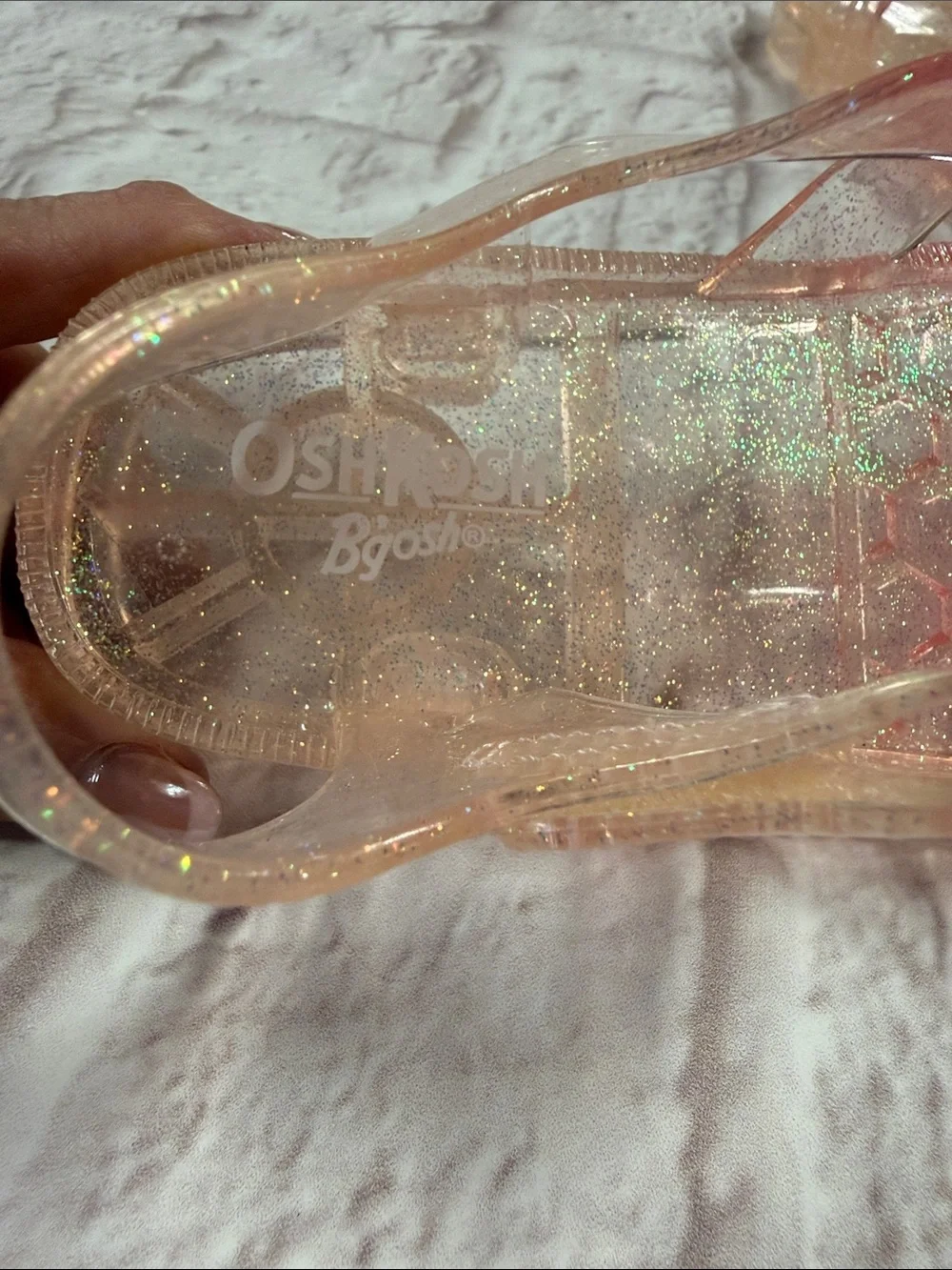 OshKosh B'gosh Clear to Pink Glitter Jelly Sandals